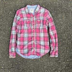 Abercrombie & Fitch Pink Plaid Button Down Shirt